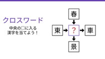 【二字熟語クロスワード】真ん中に入る漢字は？4つの熟語をつなぐ共通の一文字を見つけよ！