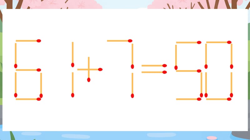 【マッチ棒クイズ】1本だけ動かして正しい式に：61+7=50？の画像