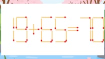 【マッチ棒クイズ】1本だけ動かして正しい式に：19+65=70？