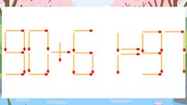 【マッチ棒クイズ】1本だけ動かして正しい式に：90+61=97？