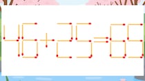 【マッチ棒クイズ】1本だけ動かして正しい式に：46+25=65？