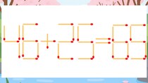 【マッチ棒クイズ】1本だけ動かして正しい式に：46+25=65？
