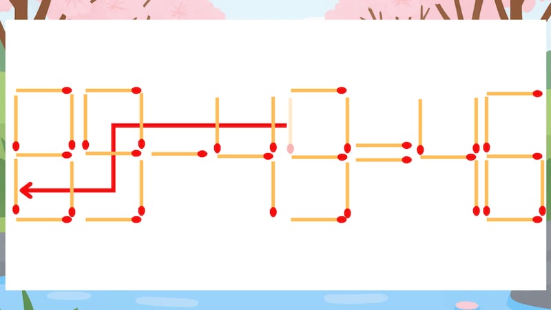 【マッチ棒クイズ】1本だけ動かして正しい式に:99-49=46?の正解画像