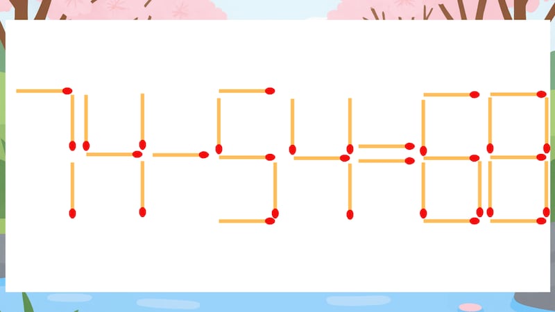 【マッチ棒クイズ】1本だけ動かして正しい式に:74-54=68?の画像