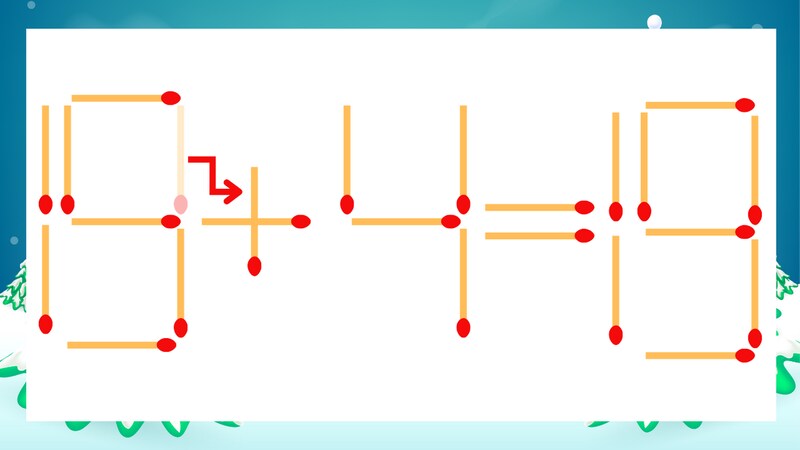 【マッチ棒クイズ】1本だけ動かして正しい式に:19-4=19?の正解画像