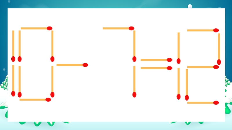 【マッチ棒クイズ】1本だけ動かして正しい式に:10-7=12?の画像
