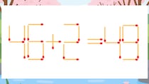 【マッチ棒クイズ】1本だけ動かして正しい式に：46+2=49？