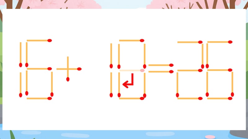【マッチ棒クイズ】1本だけ動かして正しい式に:16+19=26?の正解画像