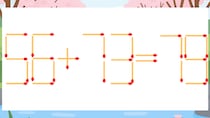 【マッチ棒クイズ】1本だけ動かして正しい式に：56+73=79？