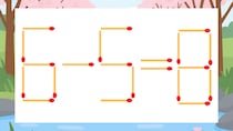 【マッチ棒クイズ】1本だけ動かして正しい式に：6-5=8？
