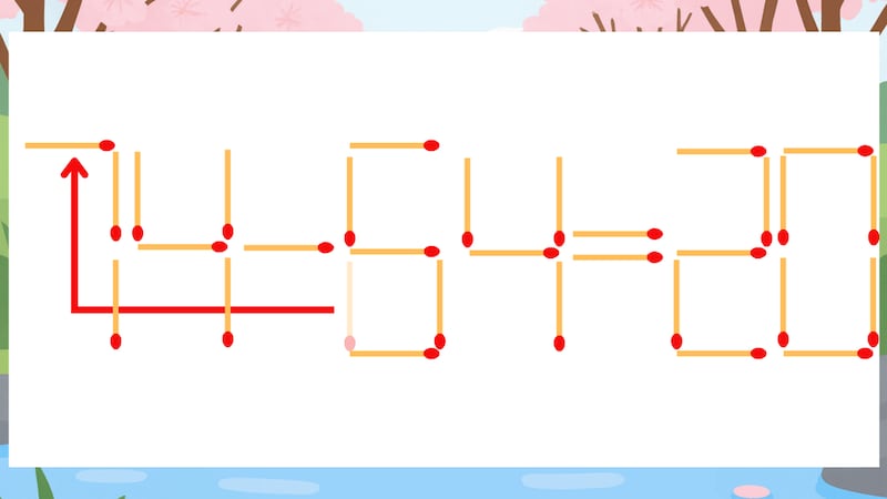 【マッチ棒クイズ】1本だけ動かして正しい式に：14-64=20？の正解画像
