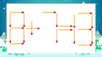 【マッチ棒クイズ】1本だけ動かして正しい式に：8+7=13？