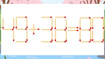 【マッチ棒クイズ】1本だけ動かして正しい式に：49+38=80？