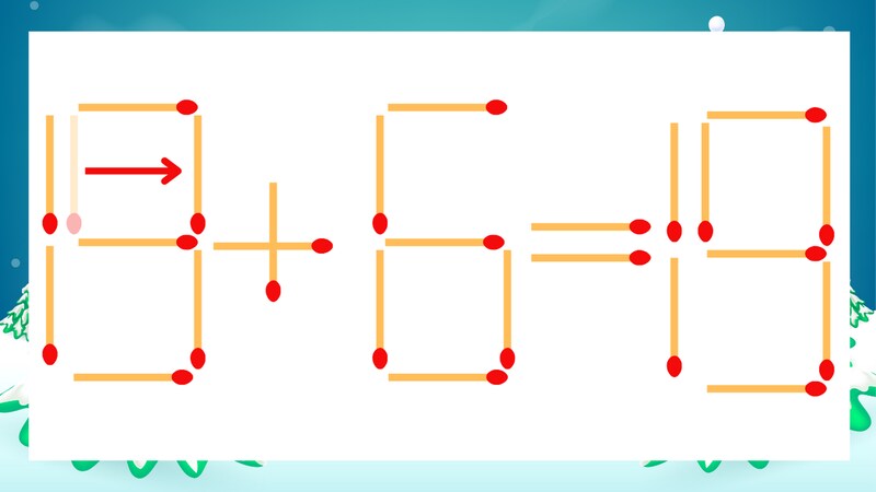 【マッチ棒クイズ】1本だけ動かして正しい式に:15+6=19?の正解画像