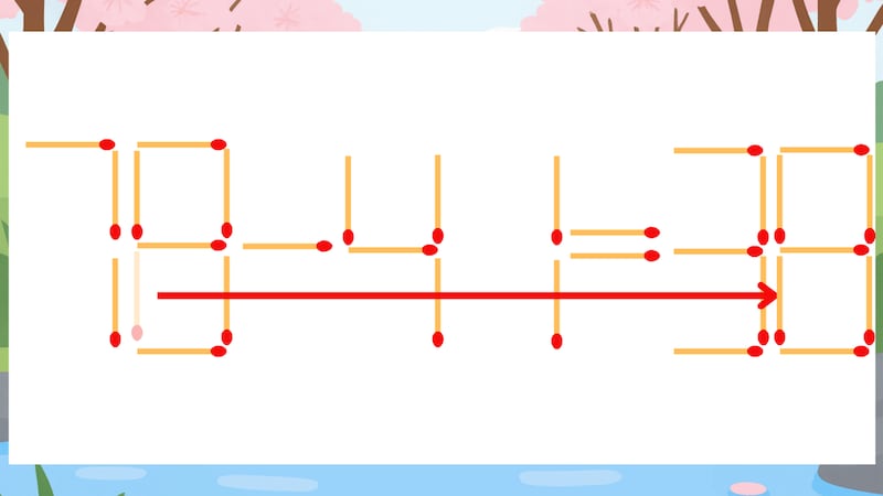 【マッチ棒クイズ】1本だけ動かして正しい式に：78-41=39？の正解画像