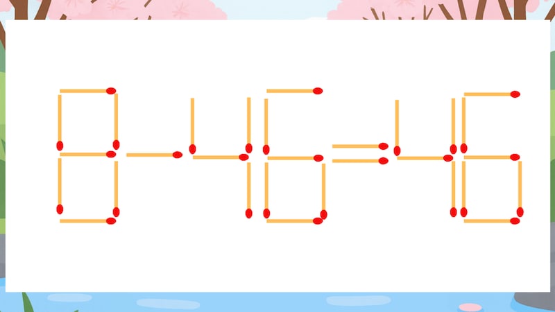 【マッチ棒クイズ】1本だけ動かして正しい式に：8-46=46？の画像