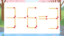 【マッチ棒クイズ】1本だけ動かして正しい式に：3-6=3？