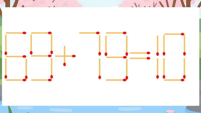 【マッチ棒クイズ】1本だけ動かして正しい式に:69+79=10?の画像