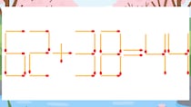 【マッチ棒クイズ】1本だけ動かして正しい式に：62+38=44？