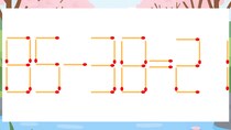【マッチ棒クイズ】1本だけ動かして正しい式に：85-38=21？
