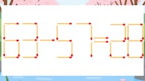 【マッチ棒クイズ】1本だけ動かして正しい式に：63-57=28？
