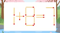 【マッチ棒クイズ】1本だけ動かして正しい式に：1+8=7？