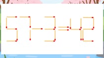 【マッチ棒クイズ】1本だけ動かして正しい式に：57-3=42？