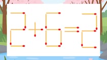 【マッチ棒クイズ】1本だけ動かして正しい式に：2+6=2？