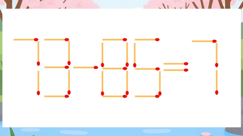 【マッチ棒クイズ】1本だけ動かして正しい式に:73-85=7?の画像