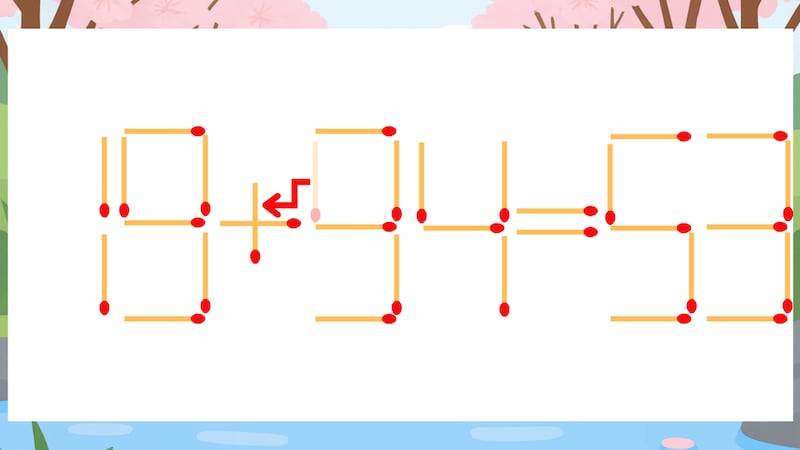 【マッチ棒クイズ】1本だけ動かして正しい式に:19-94=53?の正解画像