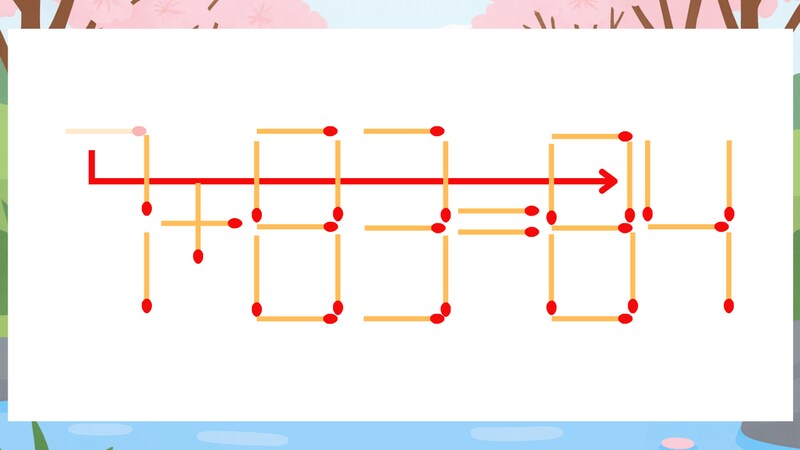 【マッチ棒クイズ】1本だけ動かして正しい式に:7+83=64?の正解画像