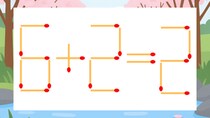 【マッチ棒クイズ】1本だけ動かして正しい式に：6+2=2？
