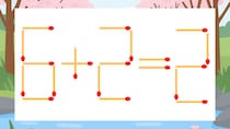 【マッチ棒クイズ】1本だけ動かして正しい式に：6+2=2？