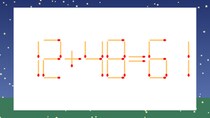 【マッチ棒クイズ】1本だけ動かして正しい式に：12+48=61？