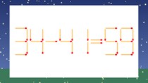【マッチ棒クイズ】1本だけ動かして正しい式に：34-41=59？