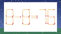 【マッチ棒クイズ】1本だけ動かして正しい式に：8-8=76？
