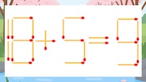 【マッチ棒クイズ】1本だけ動かして正しい式に：18+5=9？