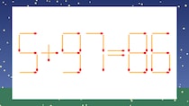 【マッチ棒クイズ】1本だけ動かして正しい式に：5+97=86？
