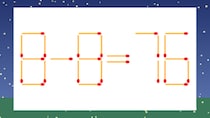 【マッチ棒クイズ】1本だけ動かして正しい式に：8-8=76？
