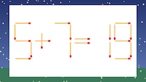 【マッチ棒クイズ】1本だけ動かして正しい式に：5+7=19？