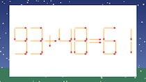 【マッチ棒クイズ】1本だけ動かして正しい式に：93+48=61？