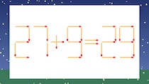 【マッチ棒クイズ】1本だけ動かして正しい式に：27+9=29？