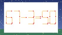 【マッチ棒クイズ】1本だけ動かして正しい式に：67-3=50？