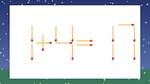 【マッチ棒クイズ】1本だけ動かして正しい式に：1+4=17？