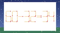 【マッチ棒クイズ】1本だけ動かして正しい式に：60-32=34？