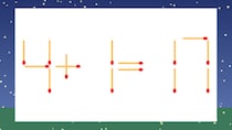 【マッチ棒クイズ】1本だけ動かして正しい式に：4+1=17？