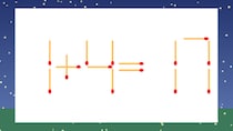 【マッチ棒クイズ】1本だけ動かして正しい式に：1+4=17？