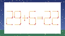 【マッチ棒クイズ】1本だけ動かして正しい式に：29+6=22？