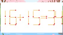 【マッチ棒クイズ】1本だけ動かして正しい式に：16+15=34？