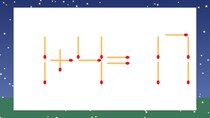 【マッチ棒クイズ】1本だけ動かして正しい式に：1+4=17？
